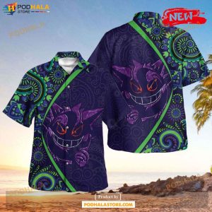 Gengar Paisley Pattern Hawaiian Shirt, Tropical Shirt