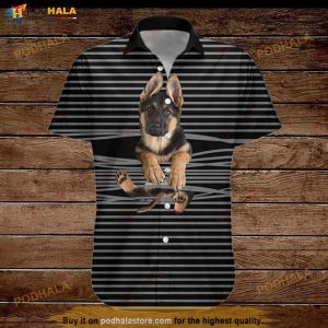 German Shepherd Dog Funny Hawaiian Shirt, Hawaiian Button Up Shirt