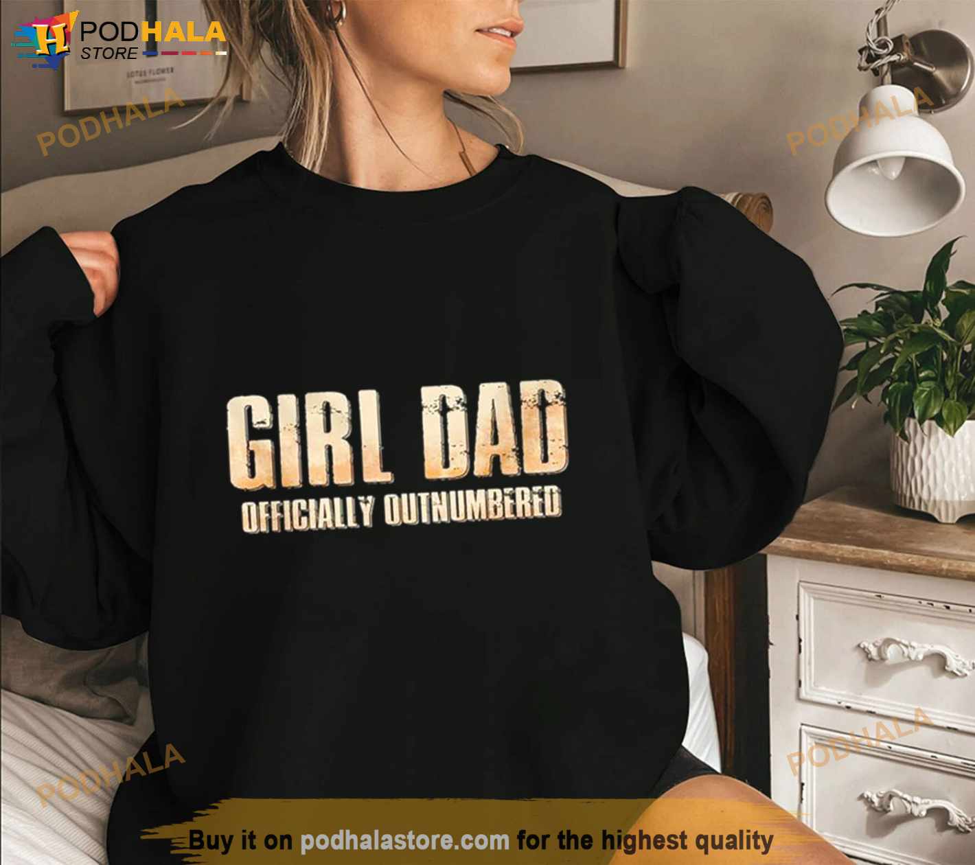 Girl Dad Officially Outnumbered Funny Daughter Shirt