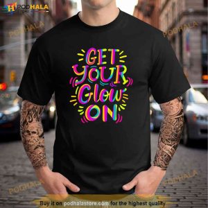 Glow Design for Kids and Adults Bright Colors 80s Themed Shirt