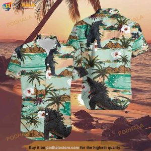 Godzilla Funny Hawaiian Shirt, Hawaiian Button Up Shirt