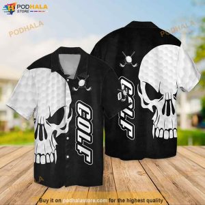 Golf And Skull Funny Hawaiian Shirt, Hawaiian Button Up Shirt