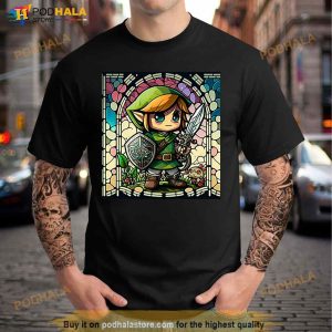 Green Hero Stained Glass Link Camp Camp Shirt