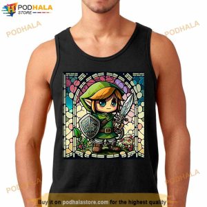 Green Hero Stained Glass Link Camp Camp Shirt 3