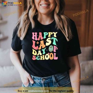 Groovy Happy Last Day of School Teacher Student Graduation Tee