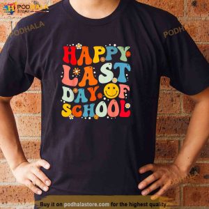 Groovy Happy Last Day Of School Teacher Student Graduation Shirt 3