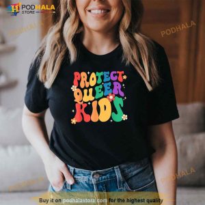 Groovy Heart Shape Protect Queer Kids Lgbt Pride Month Ally Shirt 2