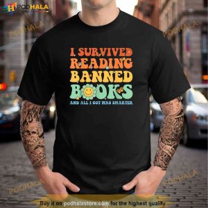 Groovy I Survived Reading Banned Books Book Lover Shirt 2