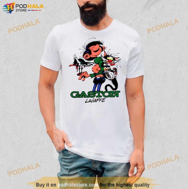 Guust Flater With Bird And Cat Color Gaston Lagaffe Shirt