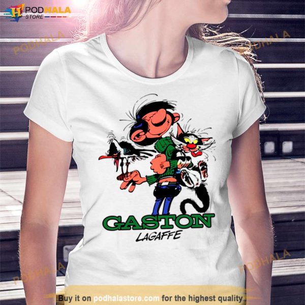Guust Flater With Bird And Cat Color Gaston Lagaffe Shirt