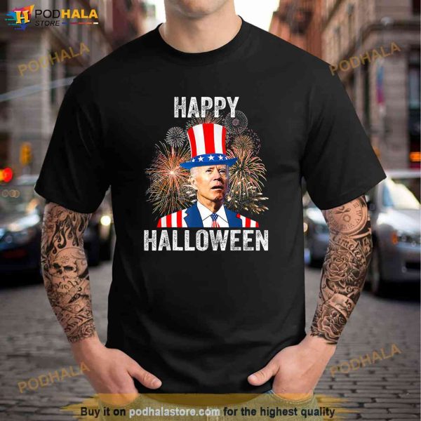 Halloween Funny Happy 4th Of July Anti Joe Biden Confused Shirt