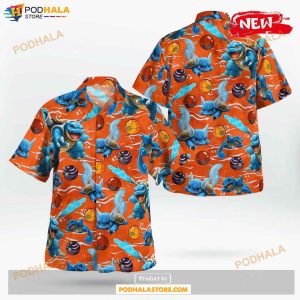 Halloween Squirtle Evolution Pattern Design Hawaiian Shirt, Tropical Shirt for Women Men