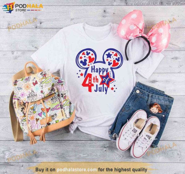 Happy 4th Of July America Mickey Mouse Shirt, Disney Independence Day Family Tee
