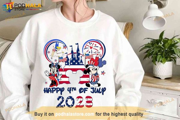 Happy 4Th Of July Mickey Minnie Independence Day Shirt, Magic Kingdom Mickey Tee