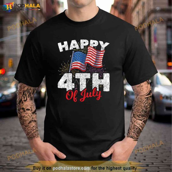 Happy 4th Of July Patriotic American US Flag 4th Of July Shirt