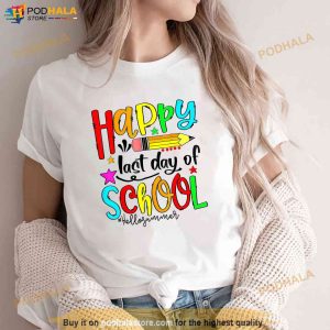 Happy Last Day Of School Hello Summer Shirt For Teacher Student Shirt 2