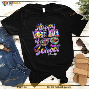 Happy Last Day Of School Sunglasses Tie Dye Para Life Shirt 2