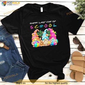 Happy Last Day Of School Teacher Student Graduation Gnomes Funny Shirt 2
