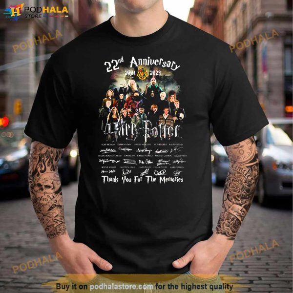 Harry Potter 22nd Anniversary 2001 – 2023 Thank You For The Memories Signatures Shirt