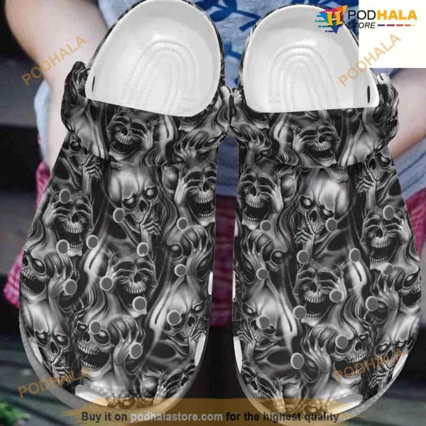 Hear No Evil Skull Shoes Clogsbland Crocs Clog Shoes