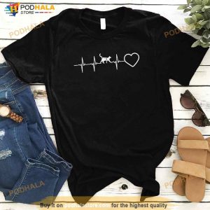 Heartbeat Love Cat Heart Funny Kitten Men Women Kids Girls Shirt 2