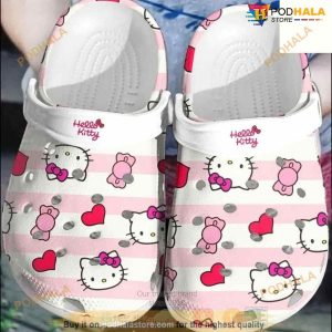 Hello Kitty Pattern Heart Crocs Clogs Crocband Shoes