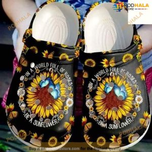 Hippie Be A SuNFLower Classic Clogs Shoes SuNFLowers Theme Crocs Clog Shoes