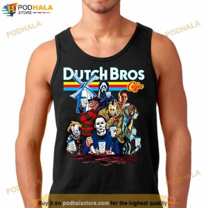 Horror Movie Characters Dutch Bros Coffee Halloween T Shirt 1