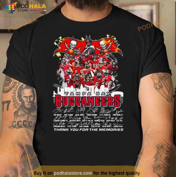 Hot Tampa Bay Buccaneers Name Player Signatures Thank You For The Memories 2023 Shirt