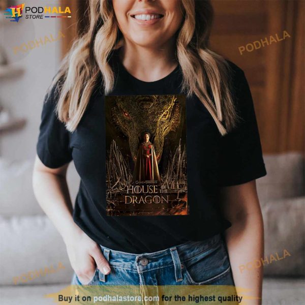 House of the Dragon Rhaenyra Targaryen Iron Throne Poster T Shirt