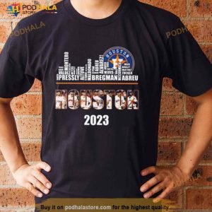 Houston Astros 2023 Season Team Players Names In City Shirt 2