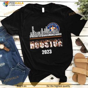 Houston Astros 2023 Season Team Players Names In City Shirt 3