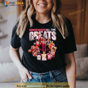 Houston Rockets All Time Greats Signatures 2023 Shirt
