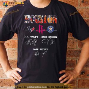 Houston Sports Team Houston Texan Houston Rockets And Houston Astros Signatures Shirt