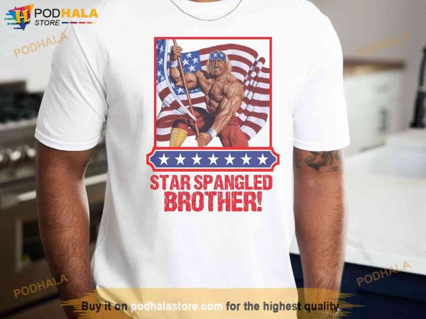 Hulk Hogan Patriotic Graphic Shirt, American Flag 4th Of July Shirt