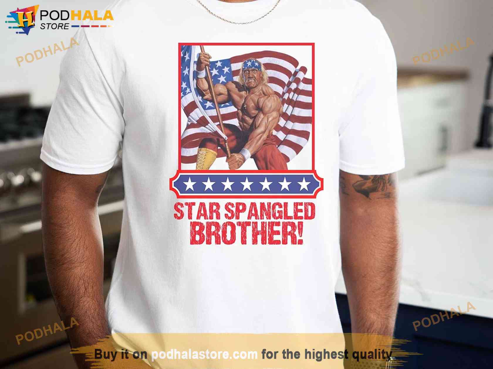 Hulk Hogan Patriotic Graphic Shirt, American Flag 4th Of July