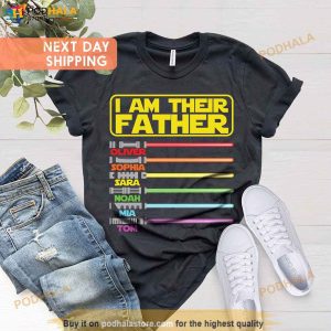 I Am Their Father Star Wars Personalized Shirt, Custom Dad Tee With Kids Names