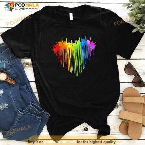 I Love You Hand Sign Rainbow Heart Asl Gay Pride Lgbt Shirt 2
