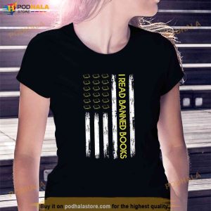I Read Banned Books Retro Usa Flag Reading Librarian Reader Shirt 3