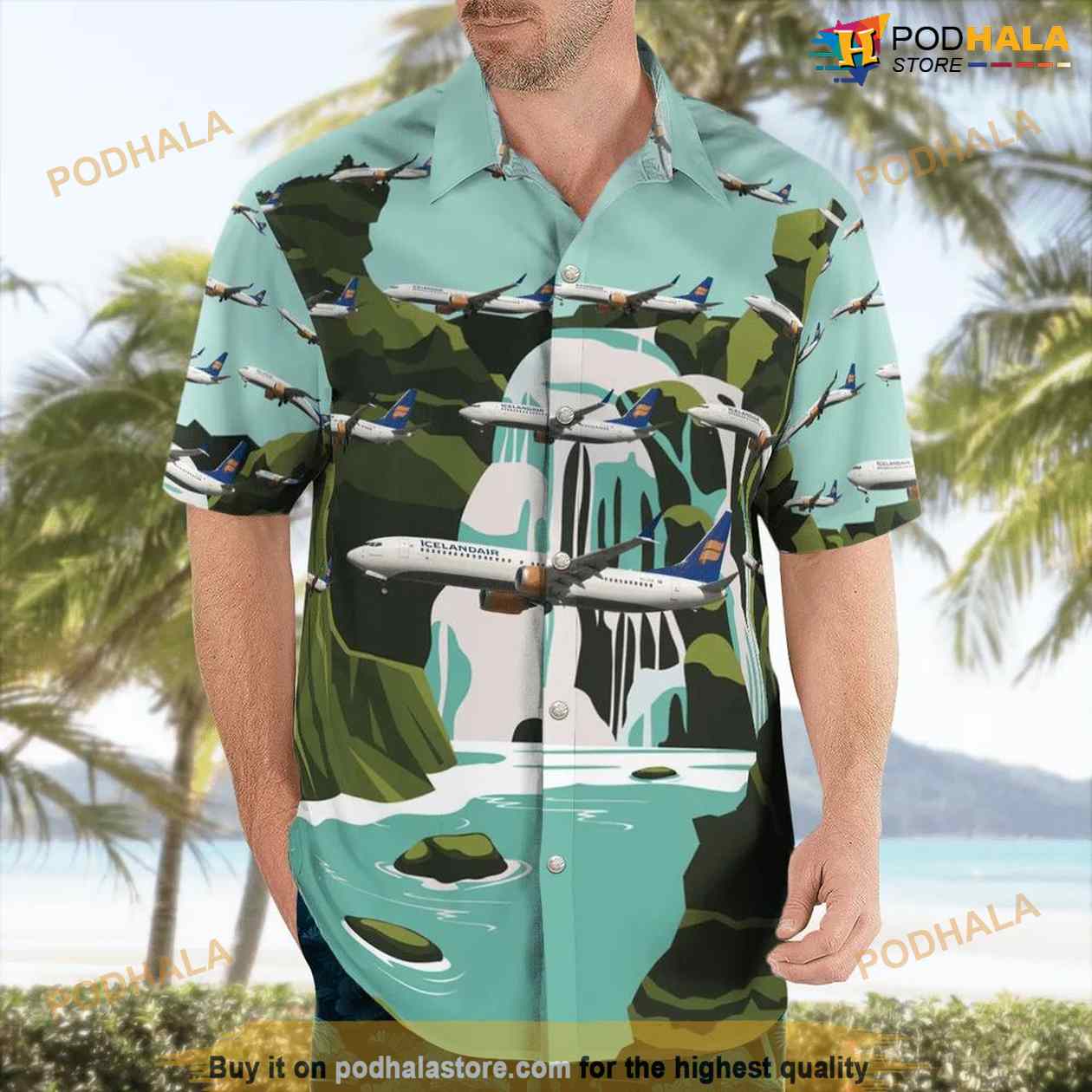 Icelandair Boeing 737 Max 9 Hawaiian Shirt Icelandair Boeing 737 Max 9 Hawaiian Shirt