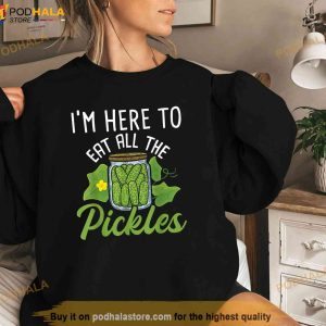 Im Here To Eat All The Pickles Pickle Cucumber Vegetarian Shirt 3