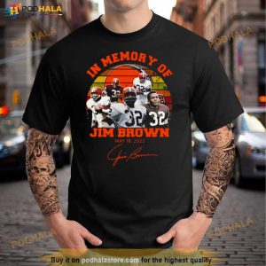 In Memory Jim Brown 18 2023 Vintage Signatures Shirt