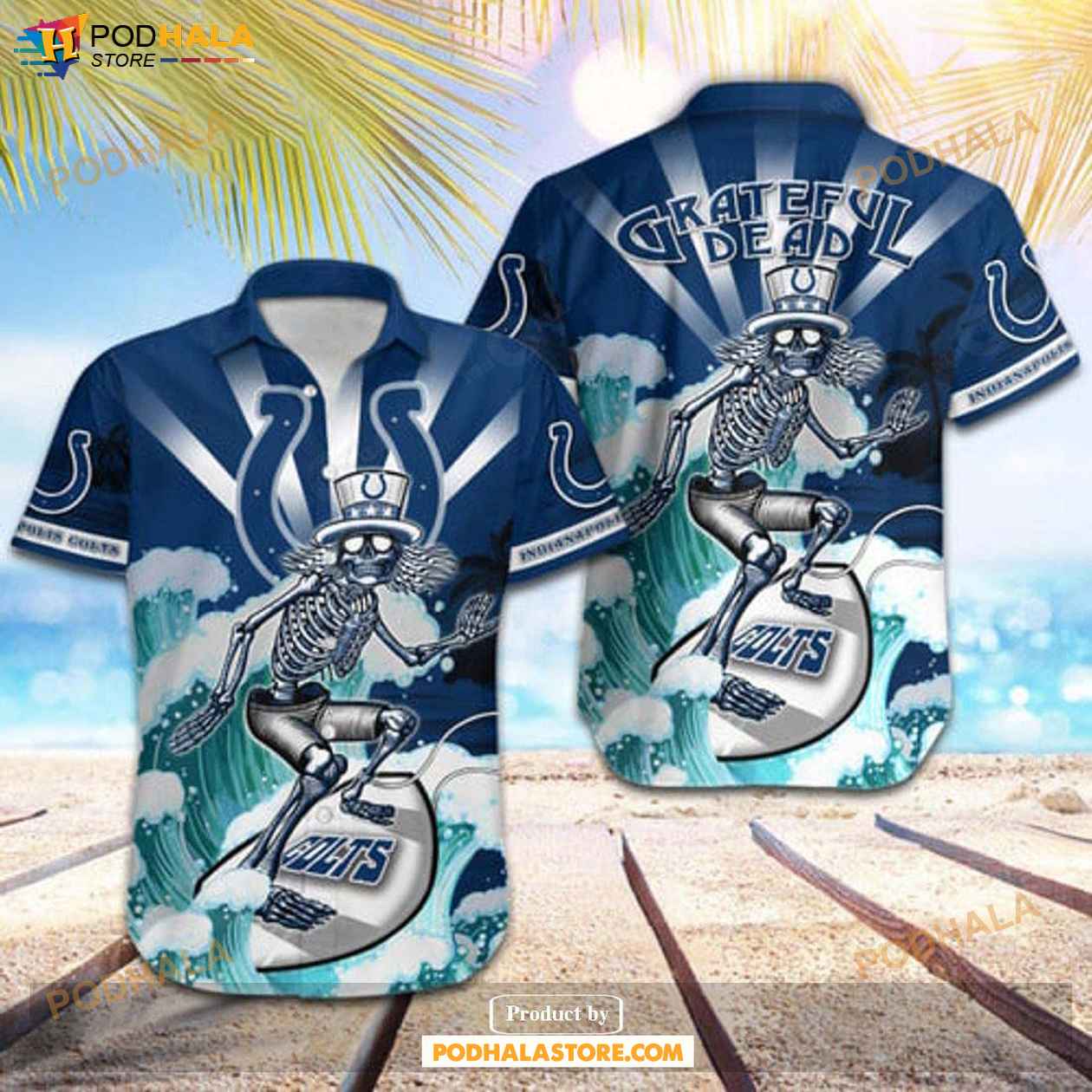 Custom Name Indianapolis Colts Hawaiian Shirt NFL Football Cheap