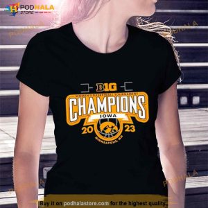 Iowa Hawkeyes 2023 Big Ten Women's Basketball Conference Tournament Champions Locker Room T Shirt 3