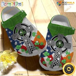 Irish Crocs Classic Clog Whitesole Irish Flag Shoes
