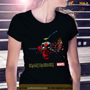 Iron Maiden X Marvel Can I Play With Madness Deadpool Tee 2