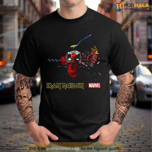 Iron Maiden X Marvel Can I Play With Madness Deadpool Tee 3