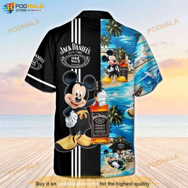 Jack Daniels Old Time Mickey Mouse Hawaiian Shirt, Summer Shirt Gift