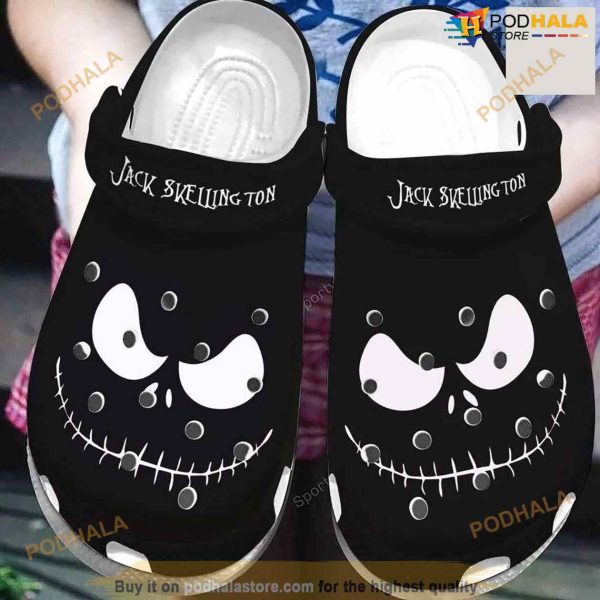 Jack Skellington Black Crocs Clog Shoes For Halloween