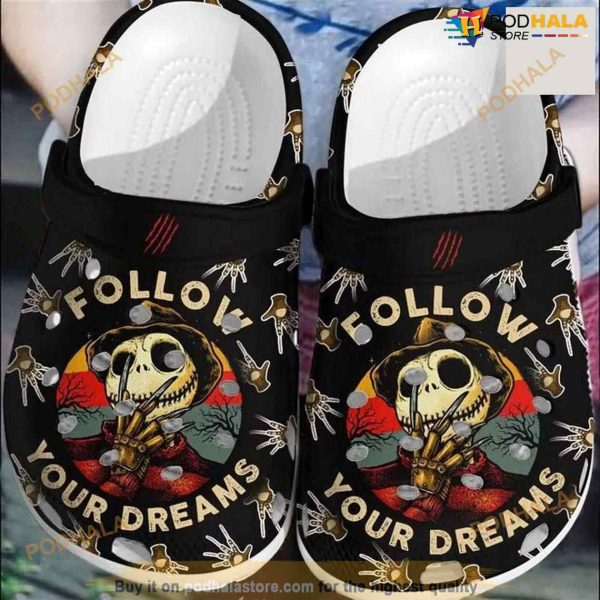 Jack Skellington Follow Your Dream Crocs Clog Shoes For Halloween